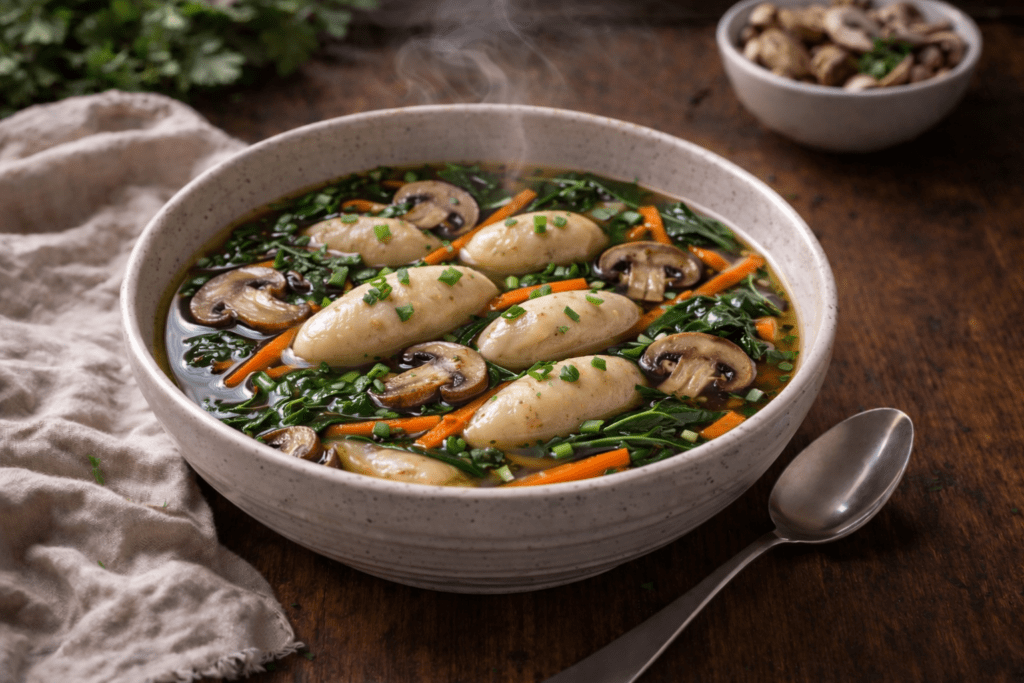 mushroom dumpling soup recipe
