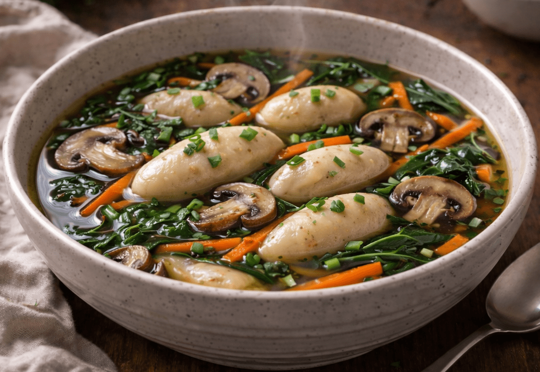 mushroom dumpling soup
